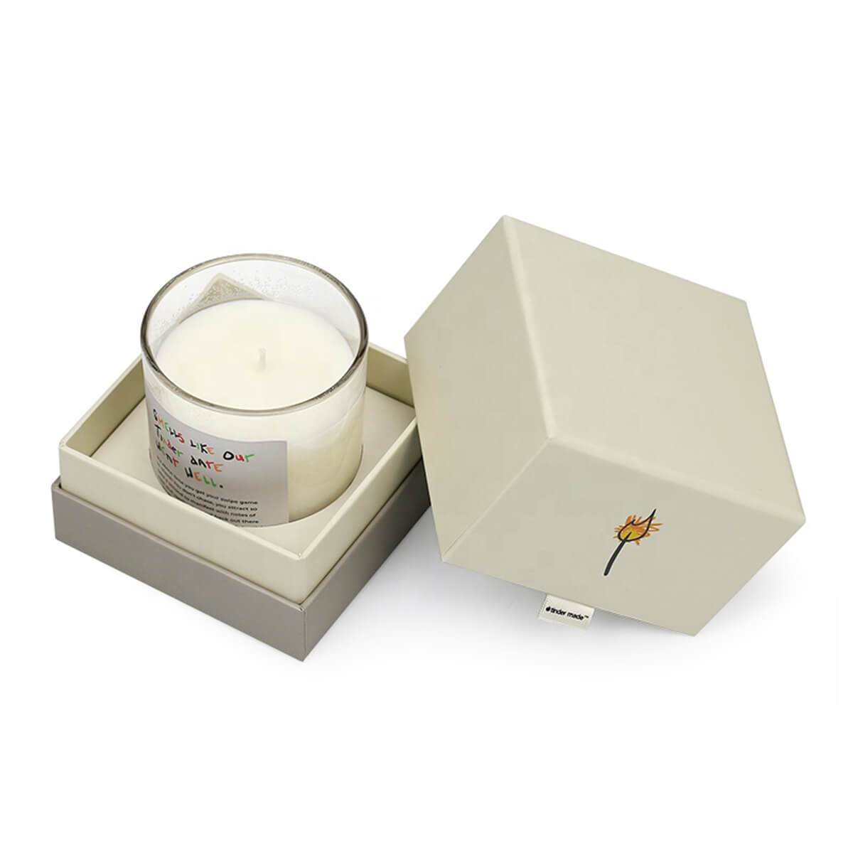 two-piece rigid candle box with fitted circular insert - view 4