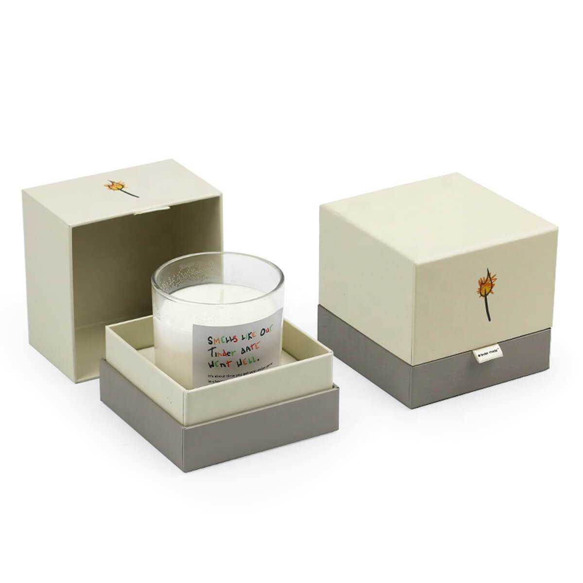 two-piece rigid candle box with fitted circular insert - view 5