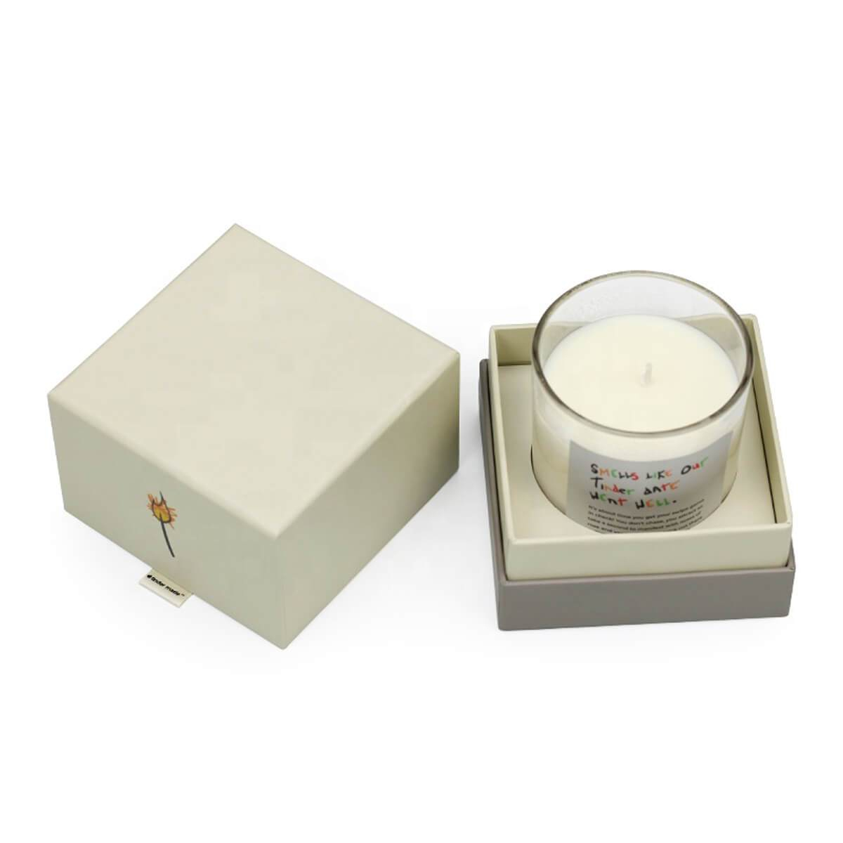 two-piece rigid candle box with fitted circular insert - view 6