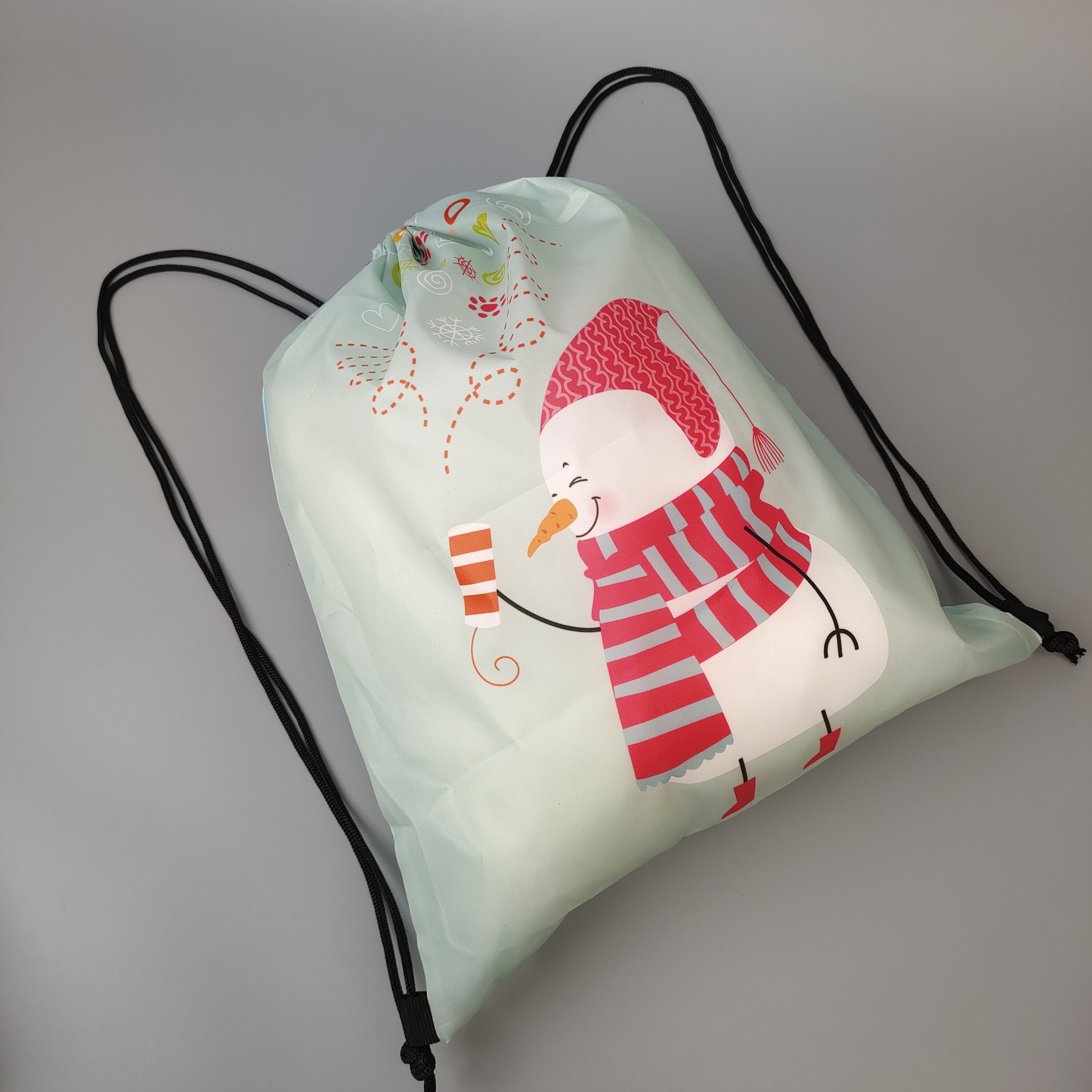 Snowman Print Polyester Backpack