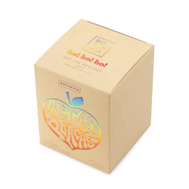 white cardboard candle box with tuck-end closure - view 2