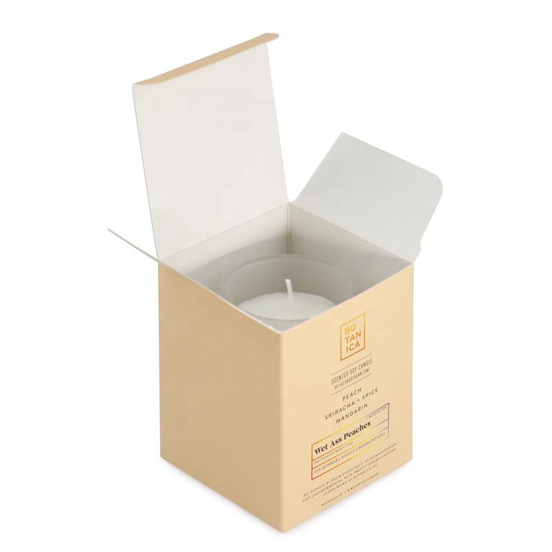white cardboard candle box with tuck-end closure - view 3