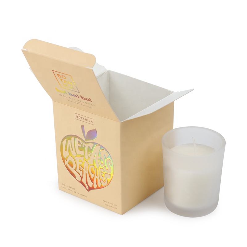white cardboard candle box with tuck-end closure - view 4