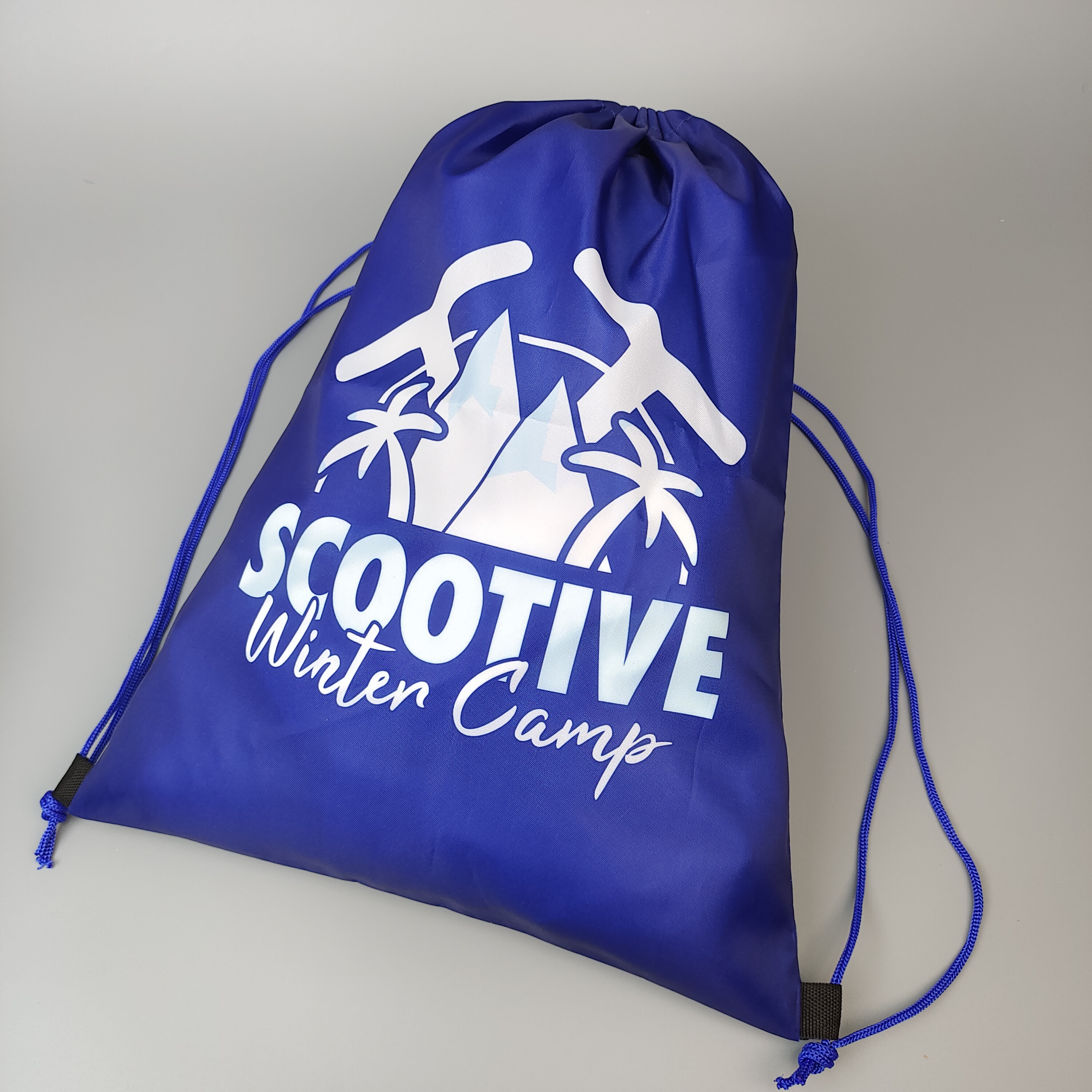 Winter Camp Blue Polyester Backpack